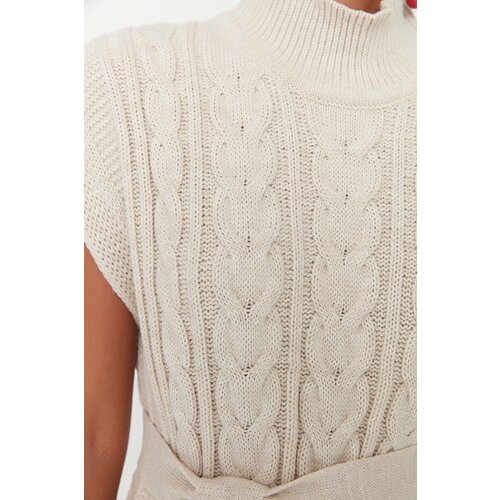 Trendyol Stone Belt Detailed Knitwear Sweater Cene