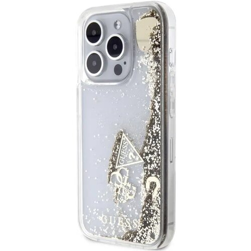 Guess Maska za telefon iPhone 15 Pro 6.1, GUHCP15LGLHFLGO, Glitter, Zlatna Cene