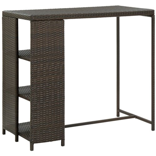 The Living Store Barska miza s stojalom za shranjevanje rjava 120x60x110 cm - Barska Miza, (21493767) Slike