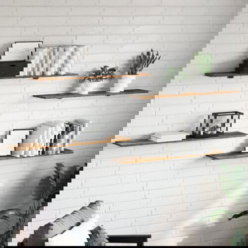 vidaXL Polica za knjige 4 pcs Rjava 100 x 40 x 1.5cm Iverna plošča Cene