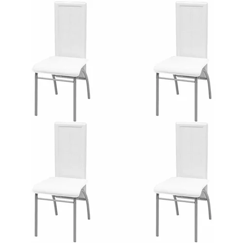  Jedilni stoli 4 kosi belo umetno usnje, (20624555)