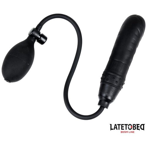 LATETOBED BDSM Line Inflatable Dildo With Manual Pump Black Slike