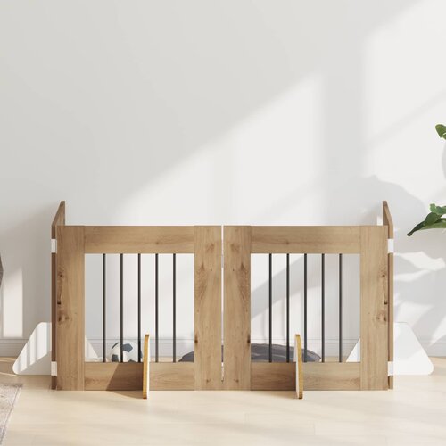  Vrata za pse s postoljem 4 pcs Hrast artisan 60 x 60 cm Slike