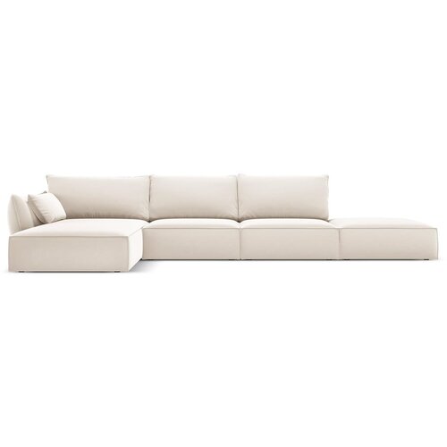 Mazzini Sofas Bež žametna kotna sedežna garnitura (levi kot/z ležalnikom) Vanda – Cene