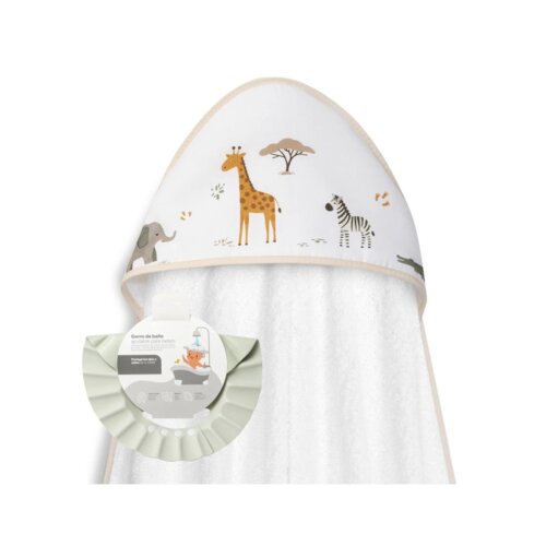 Interbaby set za kupanje &amp;ndash; ručnik s kapuljačom i &amp;scaron;titnik za kupanje Savanna Žirafa Slike