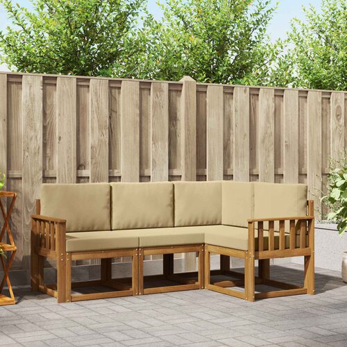  Set vanjskih sofa 4 kom. Prirodna i bež Smeđa 187,5 x 128,5 x 73 cm Cene