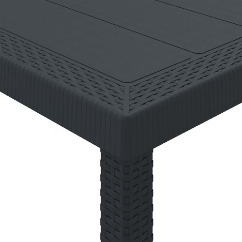  Stol za vrt Antracit 250 x 100 x 73 cm poliratan Slike