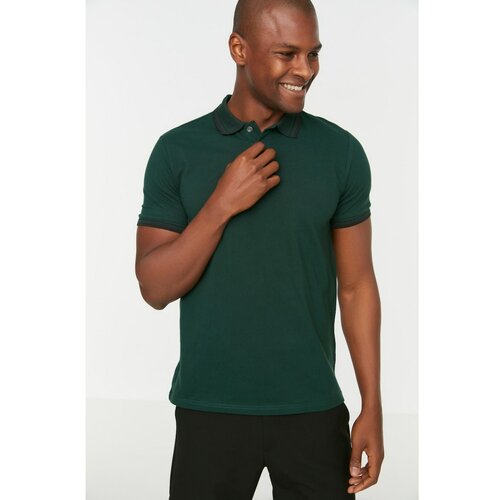 Trendyol Emerald Green Men's Slim Fit Polo Neck T-shirt Cene