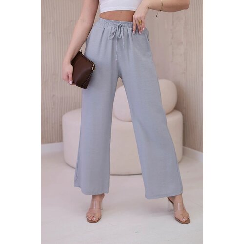 Kesi Viscose wide trousers grey Slike