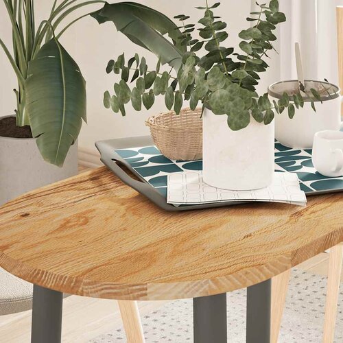 VidaXL Stolna ploča svjetlosmeđa 80x40x2 cm ovalna masivna hrastovina Slike