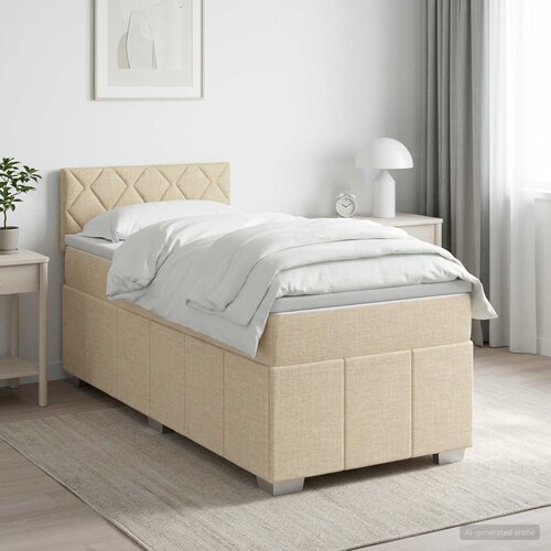  Boxspring krevet s madracem Krem 80 x 200 cm Tkanina Slike