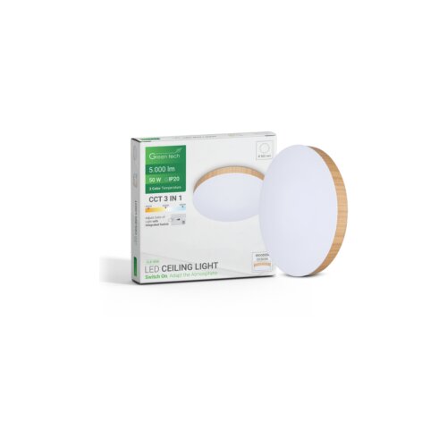  LED plafonjera Green Tech drveni okvir, 50W, 3CCT, promjer 50cm Cijene