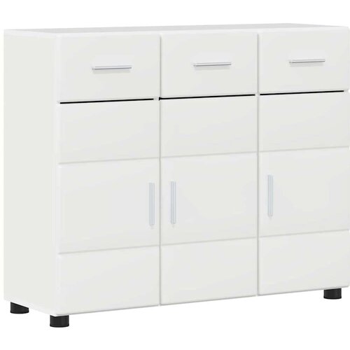  Kreveta s policom Visoki sjaj bijela 88 5 x 30 5 x 73 cm Slike