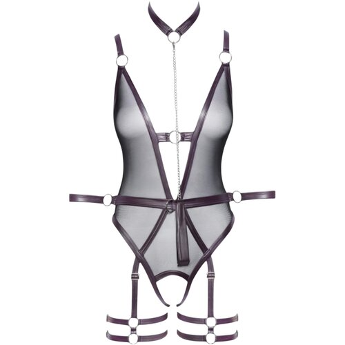 Cottelli Bondage odprt bodi z vezalkami za roke (črna) - M Slike