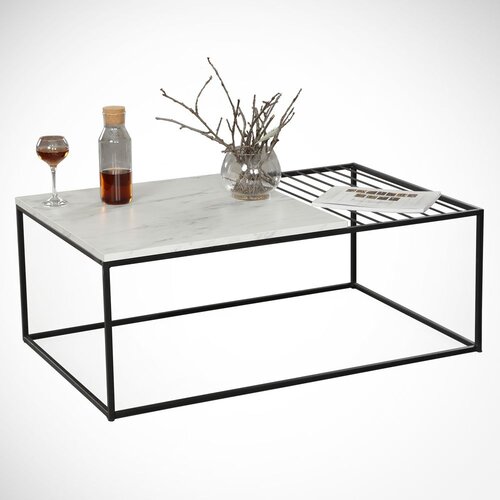 Woody Fashion Club sto Zinus, 95x43x55 cm, Bijelo-crni Cene