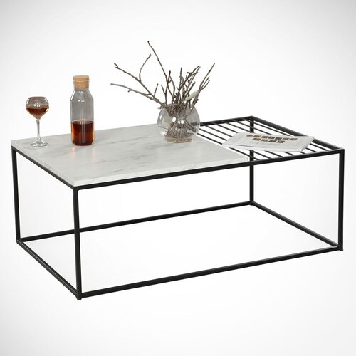 Woody Fashion Klub sto Zinus, 95x43x55 cm, Belo-crni Cene