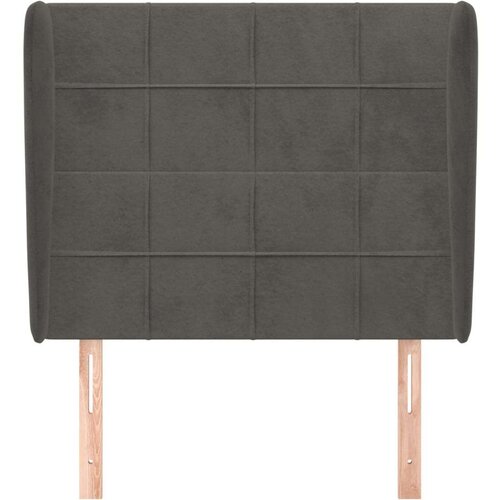 VidaXL uzglavlje s u&amp;scaron;ima tamnosivi 93x23x118/128 cm bar&amp;scaron;unasti Slike