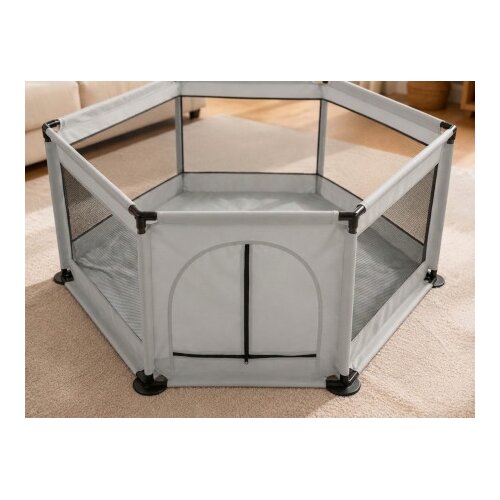Delunaro dečija ogradica &amp;scaron;estougaona 128x110x65cm ( KLK2606-Light Grey ) Slike