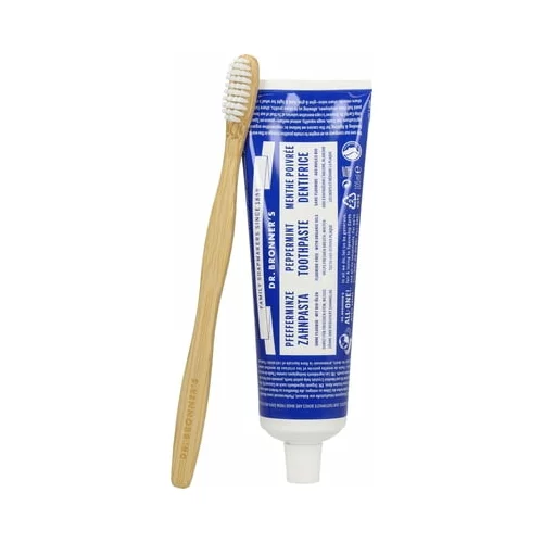 DR. BRONNER'S Pasta za zube s paprenom metvicom i četkica za zube od bambusa