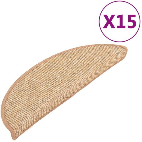  Samoljepljivi otirači za stepenice 15kom 56x17x3cm svjetlosmeđi Slike
