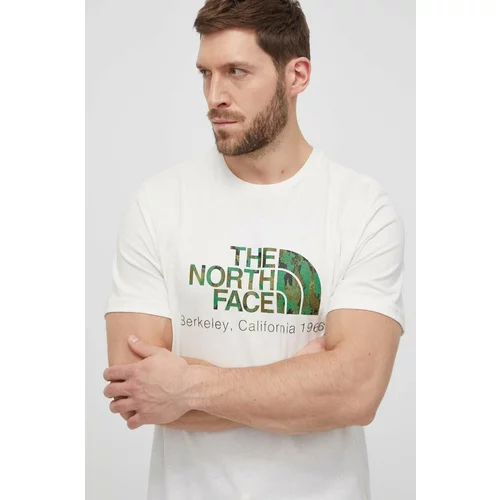 The North Face Bombažna kratka majica moški, bež barva