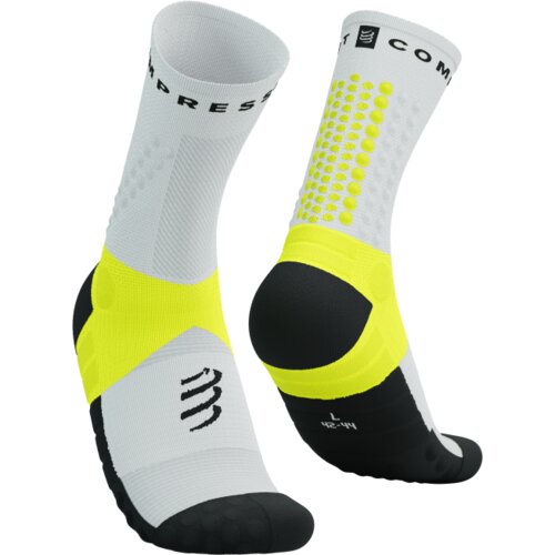 Čarape Compressport Ultra Trail Socks V2.0 White/Safe Yellow - T4 Cijene
