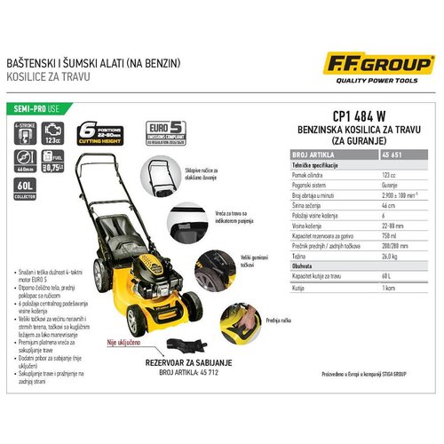 FF_Group FF Kosilica benzinska cp1 484w 46cm/123cc Cene