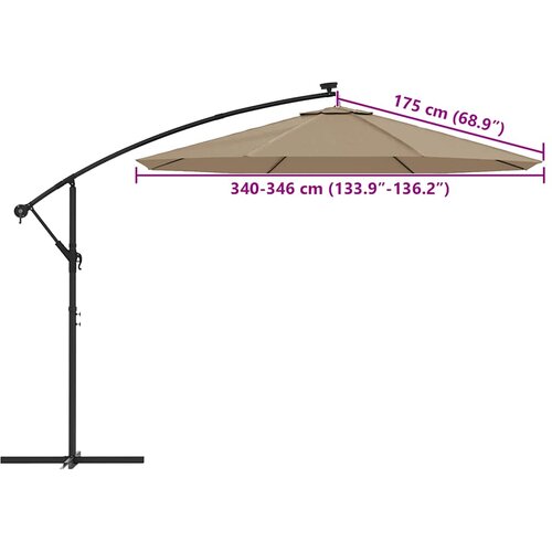  Zamjenska tkanina za konzolni suncobran boje taupe 350 cm Slike