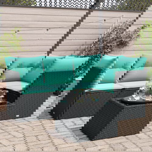 vidaXL 5-dijelni set vrtnih sofa od poliratana s jastucima crni Cijene