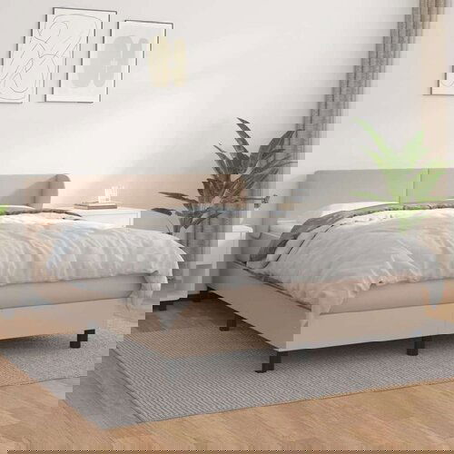  Box spring postelja z vzmetnico kapučino 140x200cm umetno usnje, (20897104) Slike