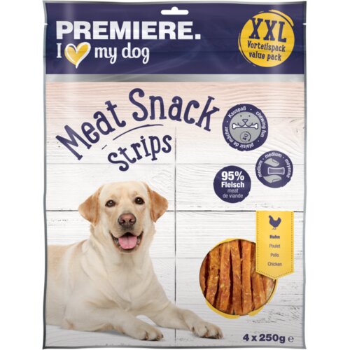 Premiere Dog Pribolj&amp;scaron;ek Meat Snack Strips Pi&amp;scaron;čanec 4x250 g Slike