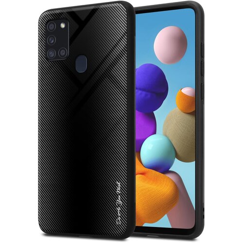 Cadorabo Ohi&scaron;je, združljiv s Samsung - Stripe Optics v Opal Black - Za&scaron;čitni pokrov iz silikona TPU in hrbta iz kaljenega stekla, (20576377) Cene