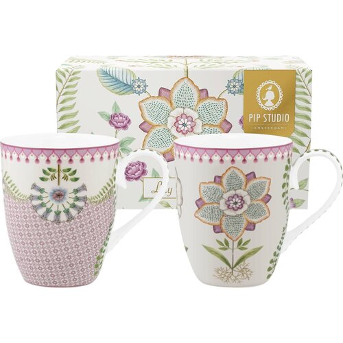 Pip Studio Lily &amp;amp; Lotus - velika skodelica - komplet 2 kosov - Vijolična Slike