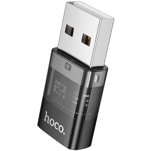 Hoco adapter usb a (mu&amp;scaron;ki) na type c (ženski) UA36C providni crni Slike