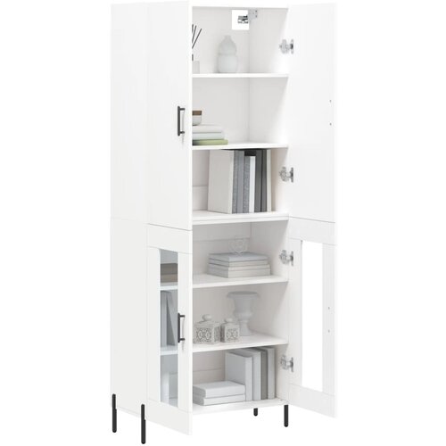  Visoka komoda bijela 69,5x34x180 cm konstruirano drvo Slike