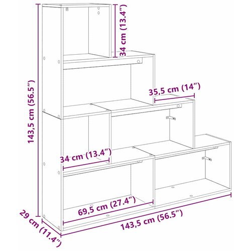  za sobu Knjiga Crni hrast 143,5 x 29 x 143,5 cm Slike