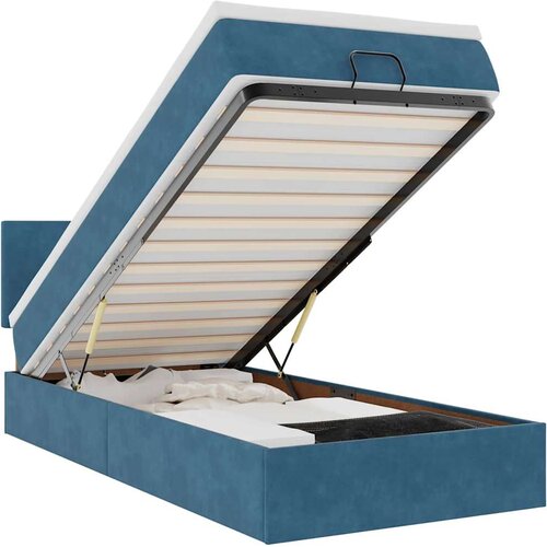 VidaXL okvir kreveta s madraca tamnoplavi 100x200cm bar&amp;scaron;unasti Slike