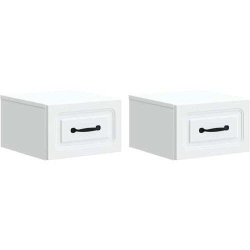  Noćni ormarić za montažu na zid 2 pcs Bijela 34 5 x 33 x 20 cm - Bijela 2 Cene