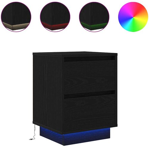 Maison Chic Dvo delni komplet Nočne omarice - Nočne mize z LED svetili črne 38x34x50 cm, (21686822) Slike