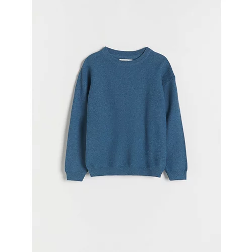 Reserved - Strukturirani pamučni džemper - steel blue