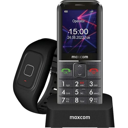 MaxCom COMFORT MM735 SET TELEFON S POLNILECEM IN ČRNIM SOS PASOM, (22007024) Cene