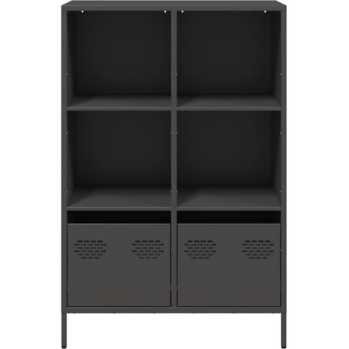  Visoka komoda crna 68x39x103,5 cm od čelika Slike