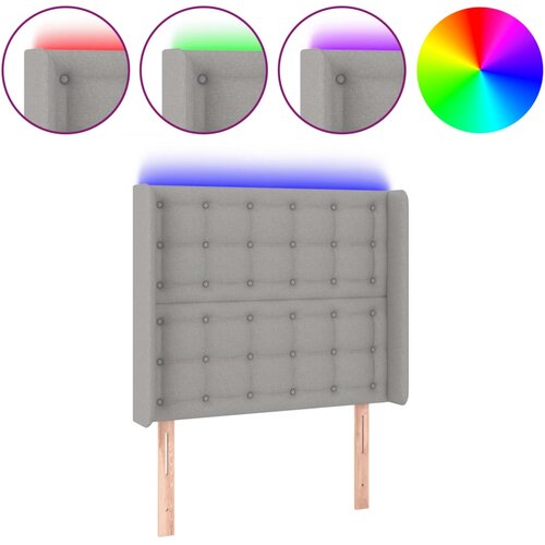 Maison Chic led posteljno vzglavje - vzglavna omarica - nočna omarica svetlo sivo 83x16x118/128 cm blago, (21712103) Slike
