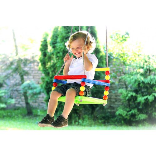  Ljuljaška za decu LAKI - Šarena sa ljubičastom pločom Cene