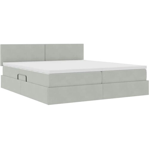  Krevet s od storage s madracem Svijetlo siva 90 x 200 cm Slike
