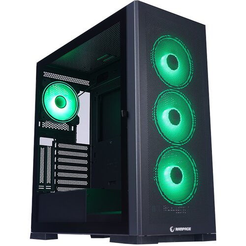 Rampage Kući&scaron;te gaming MAGNIFIC Mesh Magnetic Tempered Glass Black 4*12cm RGB Fan ATX Mid-T Cijene