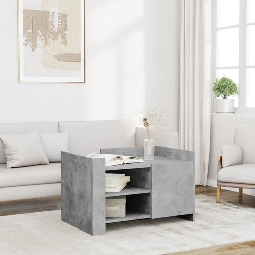 VidaXL Stolić za kavu siva boja betona 80x50x50 cm konstruirano drvo Slike