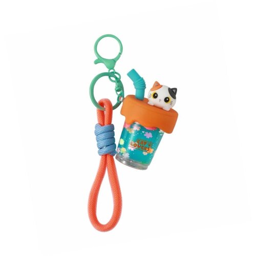 I-Total Privjesak za ključeve Bubble Tea Cat narančasti XL3077 Slike