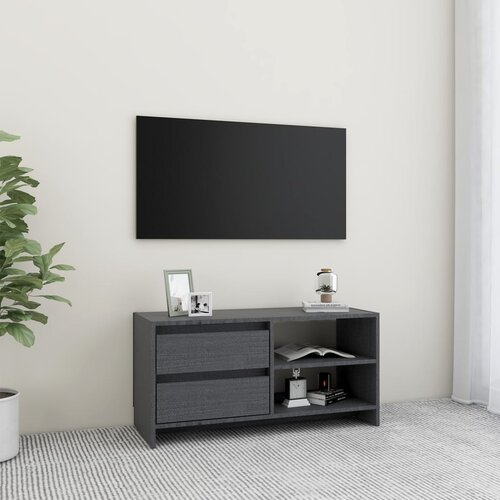 vidaXL TV omarica siva 80x31x39 cm trdna borovina Cene