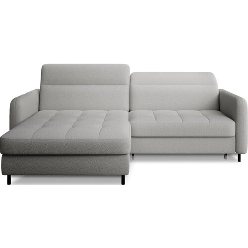 ELTAP Siva raztegljiva/s prostorom za shranjevanje kotna sedežna garnitura iz tkanine bouclé (levi kot/z ležalnikom) Gomsi – Cene